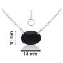 Sea of Ice 925 Sterling Silver 14x10mm Oval Shape Genuine or Simulated Gemstone Pendant Necklace for Women Girls, 16''+ 2'' Extender