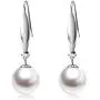 18K White Gold Pearl Dangle Earrings for Women, Fine Jewelry Gifts for Her (9mm Cultured Freshwater Pearl) 18K White Gold Pearl Dangle Earrings for Women, Fine Jewelry Gifts for Her (9mm Cultured Freshwater Pearl)