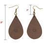 Leather Antique Teardrop Earrings/Boho Leaf Gift 2-Pack Handmade by Hide & Drink :: Bourbon Brown + Charcoal Black