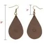 Leather Antique Teardrop Earrings/Boho Leaf Gift 2-Pack Handmade by Hide & Drink :: Bourbon Brown + Charcoal Black