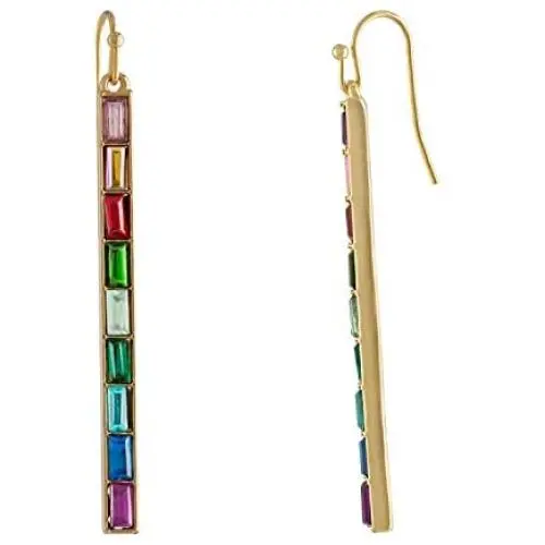 RACHEL Rachel Roy Rainbow Long Bar Drop Line Hook Earrings for Women Fashion RACHEL Rachel Roy Rainbow Long Bar Drop Line Hook Earrings for Women Fashion