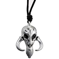 Mandalorian Yoda Pendant Necklace - Star Wars Series Charms Rope Necklace - Unisex Bounty Hunter Baby Alloy Plating Jewelry (White)