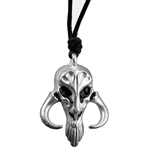 Mandalorian Yoda Pendant Necklace - Star Wars Series Charms Rope Necklace - Unisex Bounty Hunter Baby Alloy Plating Jewelry (White)