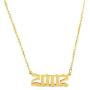 Old English Birth Year Necklace for Women Stainless Steel 18K Gold Plated Special Gothic Date Year Number Pendant Necklaces Friendship Jewelry 1990-2003