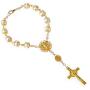 Joctly Rosary Cross Bead Bracelet Crucifix Coin Bracelet
