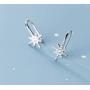 SLUYNZ Sparkling Star Drop Earrings for Women Teen Girls 925 Sterling Silver CZ Star Hook Earrings