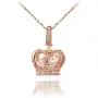 TIDOO Jewelry Womens Queen Crown Pendant Necklace 3 Lays Rose Gold/Platinum Plated with Austrain Crystals