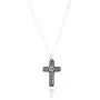 PZ Paz Creations 925 Sterling Silver Gemstone Cross Pendant for Women Girls | Birthstone Blue Topaz Citrine | 18'' Round Rolo Chain | Made in Israel