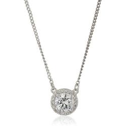 NINE WEST ''Nw Boxed Gifting Cubic Zirconia Round Shape Necklace and Earrings Jewelry Set