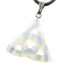 Power Pack Series - 30mm Triquetra Celtic Knot Opalite Iridescent White Clear Blue - 20-22 Inch Adjustable Black Cord – Smelt Crystal Gemstone Collectibles Carved Necklace Handmade Charm