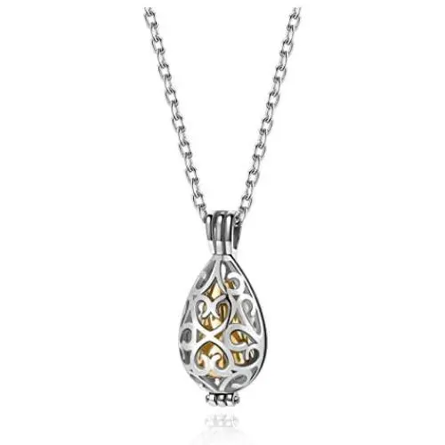 PiercingJ Cremation Jewelry for Ashes Stainless Steel Hollow Teardrop Flower Ashes Pendant Necklace with Mini Keepsake Urn Memorial Ash Jewelry for Women PiercingJ Cremation Jewelry for Ashes Stainless Steel Hollow Teardrop Flower Ashes Pendant Necklace with Mini Keepsake Urn Memorial Ash Jewelry for Women