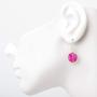 SUVANI Hand Blown & Hand Painted Glass Fuchsia Pink Seashell Necklace or Dangle Earrings
