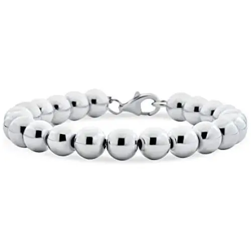 Simple Plain Polish Round Stackable 925 Sterling Silver Bead Ball Strand Bracelet For Women Teen 8MM 7 7.5 8 8.5 9 Inch Simple Plain Polish Round Stackable 925 Sterling Silver Bead Ball Strand Bracelet For Women Teen 8MM 7 7.5 8 8.5 9 Inch