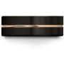 Midnight Rose Collection Tungsten Wedding Band Ring 9mm for Men Women 18k Rose Gold Plated Flat Cut Center Line Black Brushed Polished
