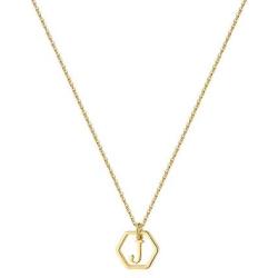 MONOZO Hexagon Initial Necklace for Women, 14k Gold Filled Letter Pendant Necklace Dainty Personalized Alphabet 26 Monogram Initial Necklace for Girls Jewelry Gifts