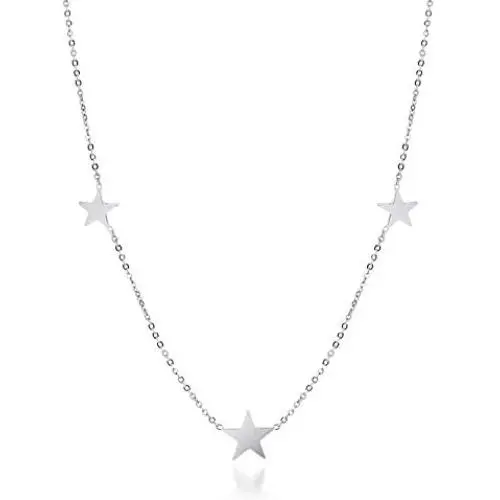 555Jewelry Stainless Steel Dainty Tri Star Necklace Pendant for Women & Girls 555Jewelry Stainless Steel Dainty Tri Star Necklace Pendant for Women & Girls
