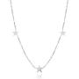 555Jewelry Stainless Steel Dainty Tri Star Necklace Pendant for Women & Girls