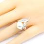 Aixili White Freshwater Pearl Jewelry Set for Women Silver White Gold Plated Necklace Pendant Drop Earring Rings Wedding Bridal Jewelry