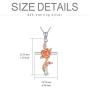 LONAGO Sunflower Rose Flower Cross Necklace 925 Sterling Silver Crucifix Pendant Religious Jewelry Gift for Women Wife Mom Girlfriend