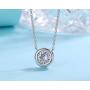 EPIRORA Sterling Silver Solitaire Necklace for Women | Dainty Simple 14k White Gold Plated Cubic Zirconia Bezel-Set Pendant Necklace for Birthday Wedding Anniversary, 18''