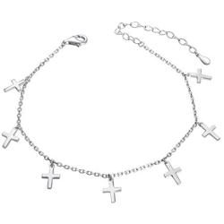 S925 Sterling Silver Jewelry Cross Adjustable Bracelet Link 7 to 9 inches