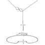 Q﹠YFH Dainty Gold Infinity Cross Y Necklace Bracelets Jewelry Set Cool Cross Infinity Necklaces for Women Teen Girls