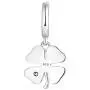 JO WISDOM 925 Sterling Silver Lucky 4 Leaf Clover Charm Dangle Bead with 3A Cubic Zirconia for Bracelet for Women Girls,Hole Size:5.2MM