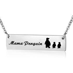 ENSIANTH Mama Penguin Necklace Sweet Family Mama Penguin Jewelry for Mother Wife