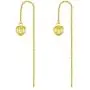 18k Yellow Gold Heart Threader Earring, Solid Gold Dangle Earrings for Women Teens, Fine Jewelry Gifts