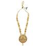 MUCH-MORE Gold Tone Pearl Temple Jewelry Polki Necklace Set Indian Traditional Jewelry (PN-2394)