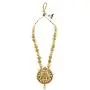 MUCH-MORE Gold Tone Pearl Temple Jewelry Polki Necklace Set Indian Traditional Jewelry (PN-2394)