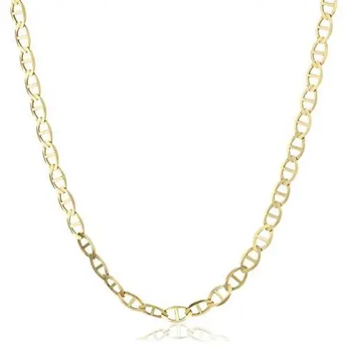 14k REAL Yellow Gold Solid 3mm Flat Mariner Chain Necklace with Lobster Claw Clasp 14k REAL Yellow Gold Solid 3mm Flat Mariner Chain Necklace with Lobster Claw Clasp