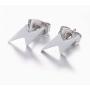 Stainless Steel Simple Punk Lightning Bolt Flash Thunder Button Stud Earrings Women Mens Cool Party Jewelry