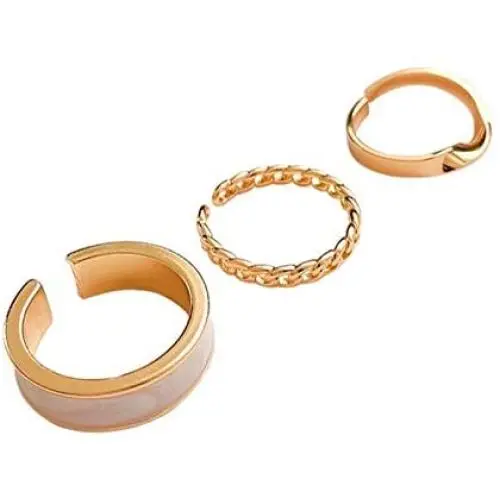 tenghong2021 1-3 Pcs Adjustable Hollow Open Rings Set Gold Chain Link Rings Simple Stackable Knuckle Finger Rings Toe Rings Set Finger Foot Hypoallergenic Jewelry for Women Men Couple tenghong2021 1-3 Pcs Adjustable Hollow Open Rings Set Gold Chain Link Rings Simple Stackable Knuckle Finger Rings Toe Rings Set Finger Foot Hypoallergenic Jewelry for Women Men Couple