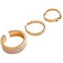 tenghong2021 1-3 Pcs Adjustable Hollow Open Rings Set Gold Chain Link Rings Simple Stackable Knuckle Finger Rings Toe Rings Set Finger Foot Hypoallergenic Jewelry for Women Men Couple