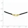 Solid 14k Yellow Gold 1.5mm Black Leather Cord Necklace Chain - with Secure Lobster Lock Clasp Solid 14k Yellow Gold 1.5mm Black Leather Cord Necklace Chain - with Secure Lobster Lock Clasp