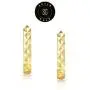 SOLIDGOLD - 14K Real Gold Thick Textured Diamond Cut Huggie Click top Hoop Earrings