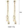 Lucky Star Pendant Tassel Dangle Earrings Fashion Long Shooting Star Drop Earrings Stud for Women Girls