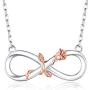 BlingGem Necklaces for Women 925 Sterling Silver Dainty Infinity Rose Necklace Rose Gold Plated Flower Pendant Lover Birthday Anniversary Mothers Gift for Women
