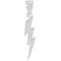 High Polish 925 Sterling Silver Lightning Bolt Charm Pendant Necklace