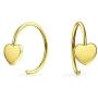 Personalized Alphabet Initial Letter A-Z Tiny Minimalist Real 14K Gold Solid Heart Stud Earrings For Women Teen Customizable