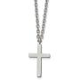 Solid Stainless Steel 20mm Cross Pendant Necklace Charm Chain - with Secure Lobster Lock Clasp