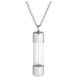 Jovivi Personalized Custom Name Stainless Steel Openable Container Tube Urn Necklace Keepsake Cremation Ashes Memorial Jewelry for Men Women