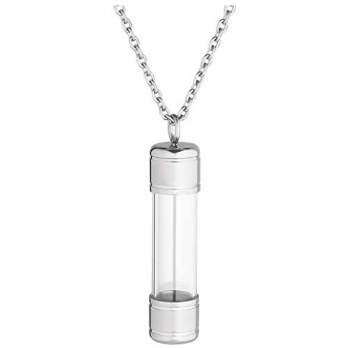 Jovivi Personalized Custom Name Stainless Steel Openable Container Tube Urn Necklace Keepsake Cremation Ashes Memorial Jewelry for Men Women