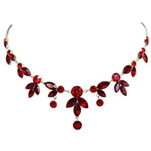 Faship Gorgeous Rhinestone Crystal Floral Necklace Earrings Set Faship Gorgeous Rhinestone Crystal Floral Necklace Earrings Set