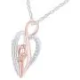 0.1 Cttw Round Natural Diamond Two Tone Open Heart Cat Pendant in 14K Gold Over Sterling Silver 0.1 Cttw Round Natural Diamond Two Tone Open Heart Cat Pendant in 14K Gold Over Sterling Silver