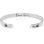 Mantra Cuff for Women, Inspirational Gift Jewelry for her, Motivational Silver Friendship Bracelets, Engraved Bracelets for Women, Encouragement Jewelry