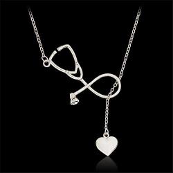 HANRESHE Stethoscope Bracelet Fashion Medical Jewelry Gift for Nurse Doctor Medical Student Silver Plated Stethoscope Pendant