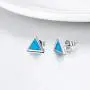 Turquoise Stud Earrings for Women Sterling Silver Triangle Cut Earrings Turquoise Jewelry Gift for Girls Mother