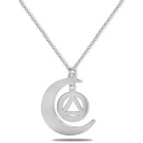 G-Ahora Recovery Necklace Alcoholics Anonymous Gifts for Sober Sobriety Moon Necklace Sobriety Gifts AA Recovery Jewelry
